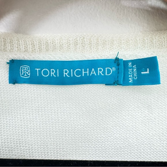 Tori Richard Honolulu 100% linen white cream short bell sleeve size large - Picture 5 of 5